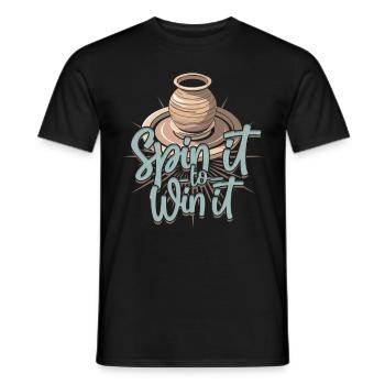 Pottery Pottery Pottery Spin It To Win It - Men's T-Shirt - black - Front - AI Model Male 178 light (178cm)