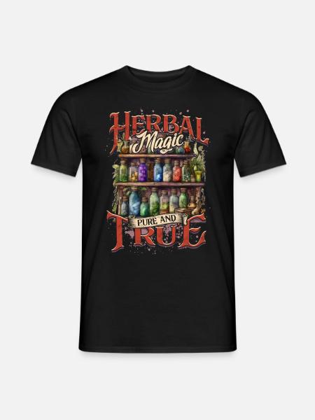 Kräutersammler Herbal Magic Pure And True - Männer T-Shirt - Schwarz