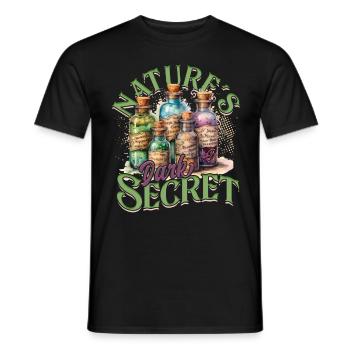 Apotheker Kräutersammler Natures Dark Secret - Männer T-Shirt - Schwarz - Vorne - AI Model Male 178 light (178cm)