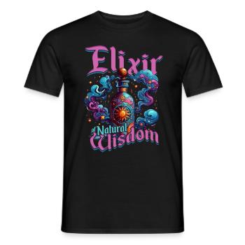 Pharmacist Pharmacist Elixir Of Natural Wisdom - Men's T-Shirt - black - Front - AI Model Male 178 light (178cm)