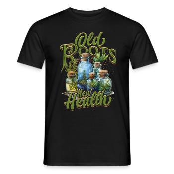 Apotheker Kräutersammler Old Roots New Health - Männer T-Shirt - Schwarz - Vorne - AI Model Male 178 light (178cm)