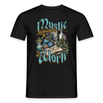 Apotheker Mystic Herbalogist At Work - Männer T-Shirt - Schwarz - Vorne - AI Model Male 178 light (178cm)