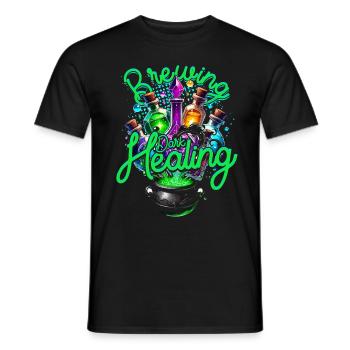 Apotheker Kräutersammler Brewing Dark Healing - Männer T-Shirt - Schwarz - Vorne - AI Model Male 178 light (178cm)