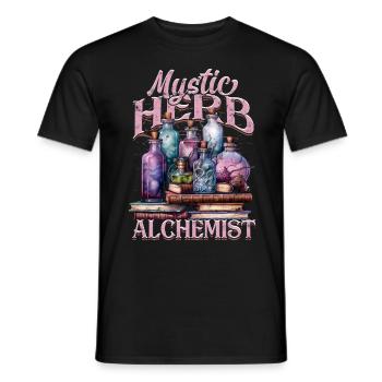 Apothecary Herb Collector Mystic Herb Alchemist - Men's T-Shirt - black - Front - AI Model Male 178 light (178cm)