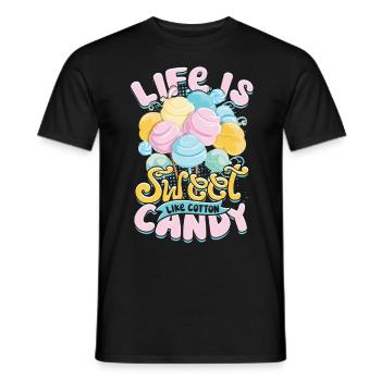 Zuckerwatte Life Is Sweet Like Cotton Candy - Männer T-Shirt - Schwarz - Vorne - AI Model Male 178 light (178cm)