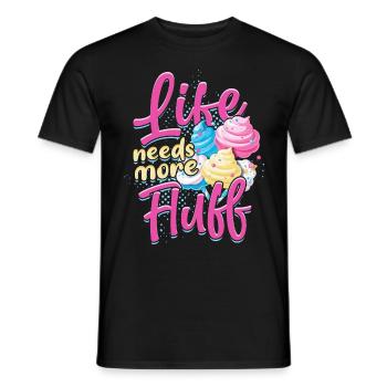 La vie en barbe à papa a besoin de plus de peluches - T-shirt homme - noir - Devant - AI Model Male 178 light (178cm)