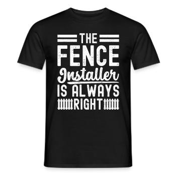 Installateur de clôtures Constructeur de clôtures Installateur de clôtures - T-shirt homme - noir - Devant - AI Model Male 178 light (178cm)