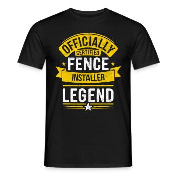 Installateur de clôtures Constructeur de clôtures Installateur de clôtures - T-shirt homme - noir - Devant - AI Model Male 178 light (178cm)