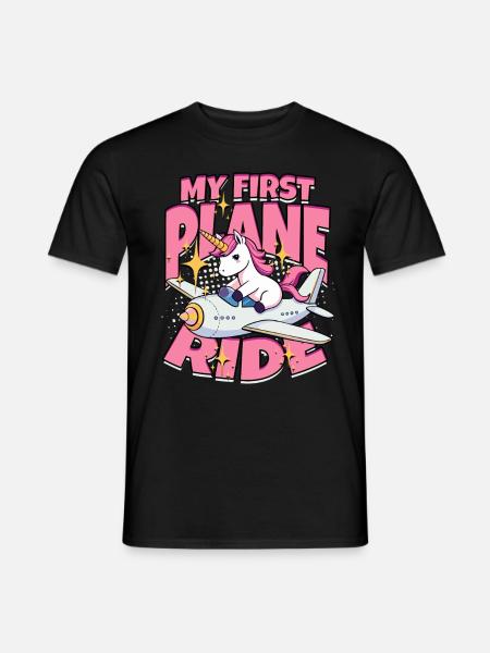 Erster Flug Flugzeugflug - Männer T-Shirt - Schwarz
