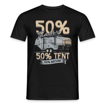 Pop Up Camper Folding Caravan - Men's T-Shirt - black - Front - AI Model Male 178 light (178cm)