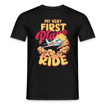 First Flight Airplane Flight My Very First Plane Ride - Men's T-Shirt - black - Front - AI Model Male 178 light (178cm)