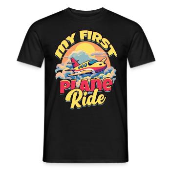 First Flight Airplane Flight My First Plane Ride - Men's T-Shirt - black - Front - AI Model Male 178 light (178cm)
