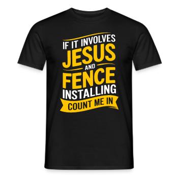 Installateur de clôtures Constructeur de clôtures Installateur de clôtures - T-shirt homme - noir - Devant - AI Model Male 178 light (178cm)