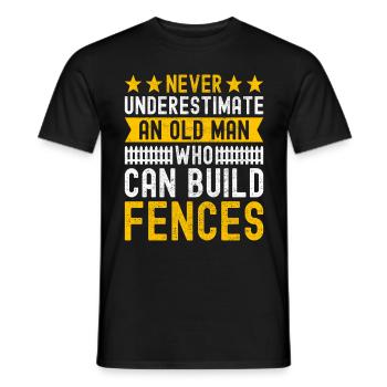 Installateur de clôtures Constructeur de clôtures Installateur de clôtures - T-shirt homme - noir - Devant - AI Model Male 178 light (178cm)