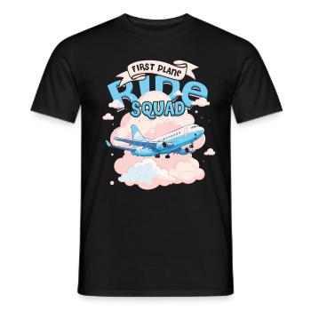 First Flight Airplane Flight First Plane Ride Squad - Men's T-Shirt - black - Front - AI Model Male 178 light (178cm)