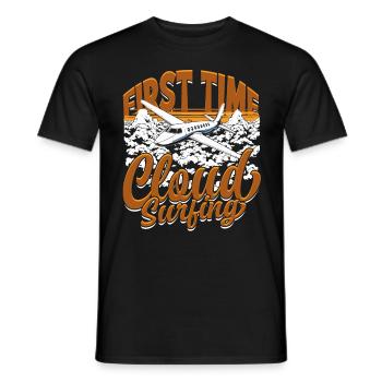 First Solo Flight Pilot First Time Cloud Surfing - Men's T-Shirt - black - Front - AI Model Male 178 light (178cm)