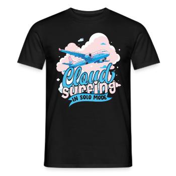 First Solo Flight Pilot Cloud Surfing In Solo Mode - Men's T-Shirt - black - Front - AI Model Male 178 light (178cm)