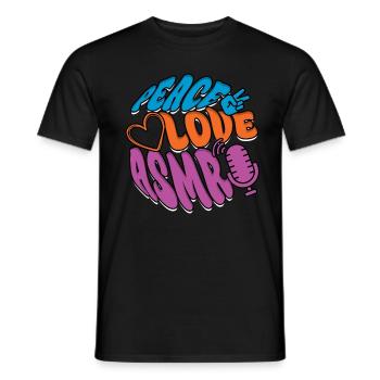 Peace Love ASMR - Men's T-Shirt - black - Front - AI Model Male 178 light (178cm)
