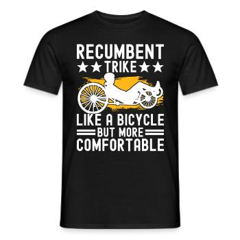 Recumbent Trike Liegetrike Liegedreirad - Männer T-Shirt - Schwarz - Vorne - AI Model Male 178 light (178cm)
