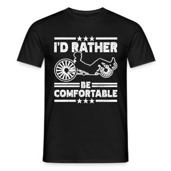 Tricycle couché Liegetrike Liegedreirad - T-shirt homme - noir - Devant - AI Model Male 178 light (178cm)