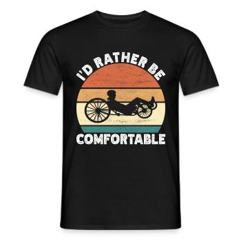 Recumbent Trike Liegetrike Liegedreirad - Men's T-Shirt - black - Front - AI Model Male 178 light (178cm)