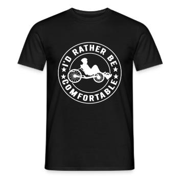 Recumbent Trike Liegetrike Liegedreirad - Männer T-Shirt - Schwarz - Vorne - AI Model Male 178 light (178cm)