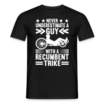 Recumbent Trike Liegetrike Liegedreirad - Men's T-Shirt - black - Front - AI Model Male 178 light (178cm)