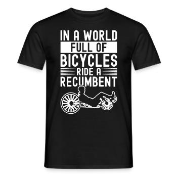 Recumbent Trike Liegetrike Liegedreirad - Männer T-Shirt - Schwarz - Vorne - AI Model Male 178 light (178cm)