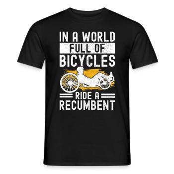 Recumbent Trike Liegetrike Liegedreirad - Männer T-Shirt - Schwarz - Vorne - AI Model Male 178 light (178cm)