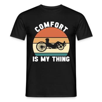 Recumbent Trike Liegetrike Liegedreirad - Männer T-Shirt - Schwarz - Vorne - AI Model Male 178 light (178cm)
