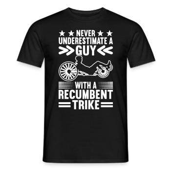 Recumbent Trike Liegetrike Liegedreirad - Männer T-Shirt - Schwarz - Vorne - AI Model Male 178 light (178cm)