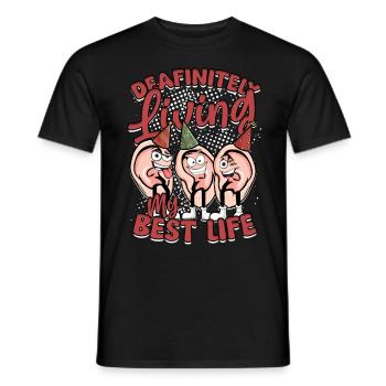 Hörsturz Vivre définitivement ma meilleure vie - T-shirt homme - noir - Devant - AI Model Male 178 light (178cm)