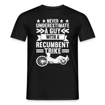 Recumbent Trike Liegetrike Liegedreirad - Männer T-Shirt - Schwarz - Vorne - AI Model Male 178 light (178cm)