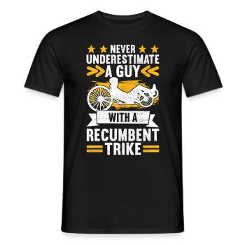 Recumbent Trike Liegetrike Liegedreirad - Männer T-Shirt - Schwarz - Vorne - AI Model Male 178 light (178cm)
