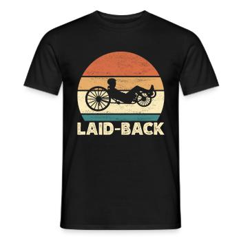 Tricycle couché Liegetrike Liegedreirad - T-shirt homme - noir - Devant - AI Model Male 178 light (178cm)