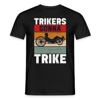 Tricycle couché Liegetrike Liegedreirad - T-shirt homme - noir - Devant - AI Model Male 178 light (178cm)