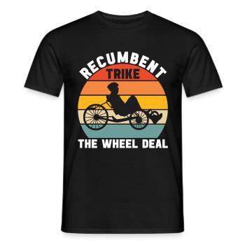 Recumbent Trike Liegetrike Liegedreirad - Männer T-Shirt - Schwarz - Vorne - AI Model Male 178 light (178cm)