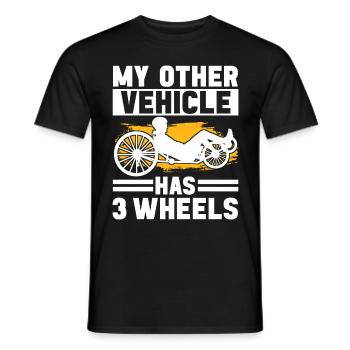 Recumbent Trike Liegetrike Liegedreirad - Men's T-Shirt - black - Front - AI Model Male 178 light (178cm)