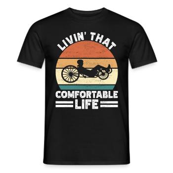 Recumbent Trike Liegetrike Liegedreirad - Männer T-Shirt - Schwarz - Vorne - AI Model Male 178 light (178cm)