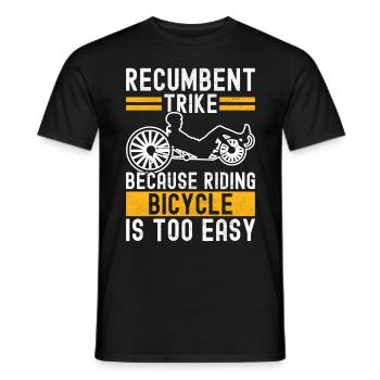 Recumbent Trike Liegetrike Liegedreirad - Männer T-Shirt - Schwarz - Vorne - AI Model Male 178 light (178cm)