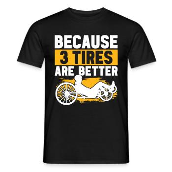 Tricycle couché Liegetrike Liegedreirad - T-shirt homme - noir - Devant - AI Model Male 178 light (178cm)