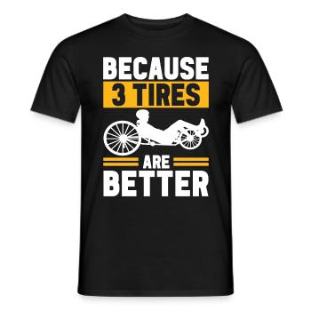 Tricycle couché Liegetrike Liegedreirad - T-shirt homme - noir - Devant - AI Model Male 178 light (178cm)