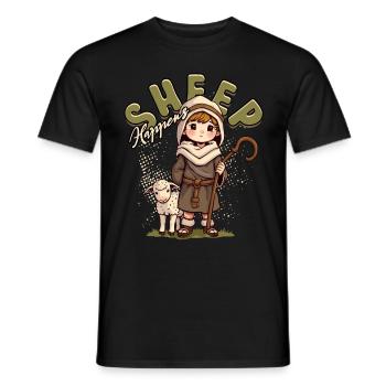 Schafhirte Schäferei Hirte Sheep Happens - Männer T-Shirt - Schwarz - Vorne - AI Model Male 178 light (178cm)