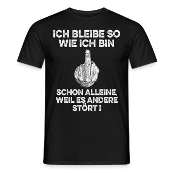 Ich bleibe so wie ich bin - Spruch - Männer T-Shirt - Schwarz - Vorne - AI Model Male 178 light (178cm)