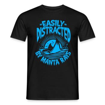 Mantarochen facilement distrait par les raies manta - T-shirt homme - noir - Devant - AI Model Male 178 light (178cm)