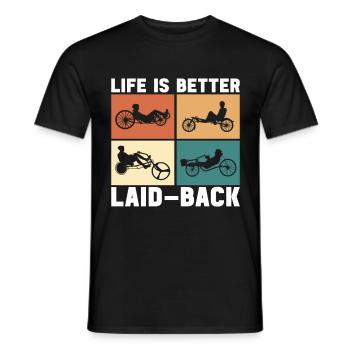 Recumbent Trike Liegetrike Liegedreirad - Männer T-Shirt - Schwarz - Vorne - AI Model Male 178 light (178cm)