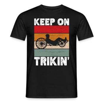 Recumbent Trike Liegetrike Liegedreirad - Männer T-Shirt - Schwarz - Vorne - AI Model Male 178 light (178cm)