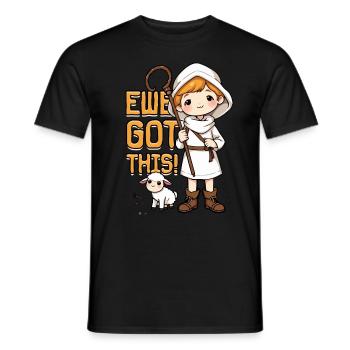 Schafhirte Schäferei Schafe Hirte Ewe Got This! - Männer T-Shirt - Schwarz - Vorne - AI Model Male 178 light (178cm)