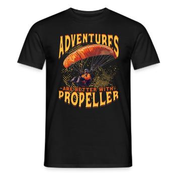 Paramotoring Adventures Are Better With Propeller - Men's T-Shirt - black - Front - AI Model Male 178 light (178cm)