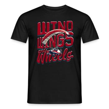Paramotoring Wind Wings And Wheels - Men's T-Shirt - black - Front - AI Model Male 178 light (178cm)